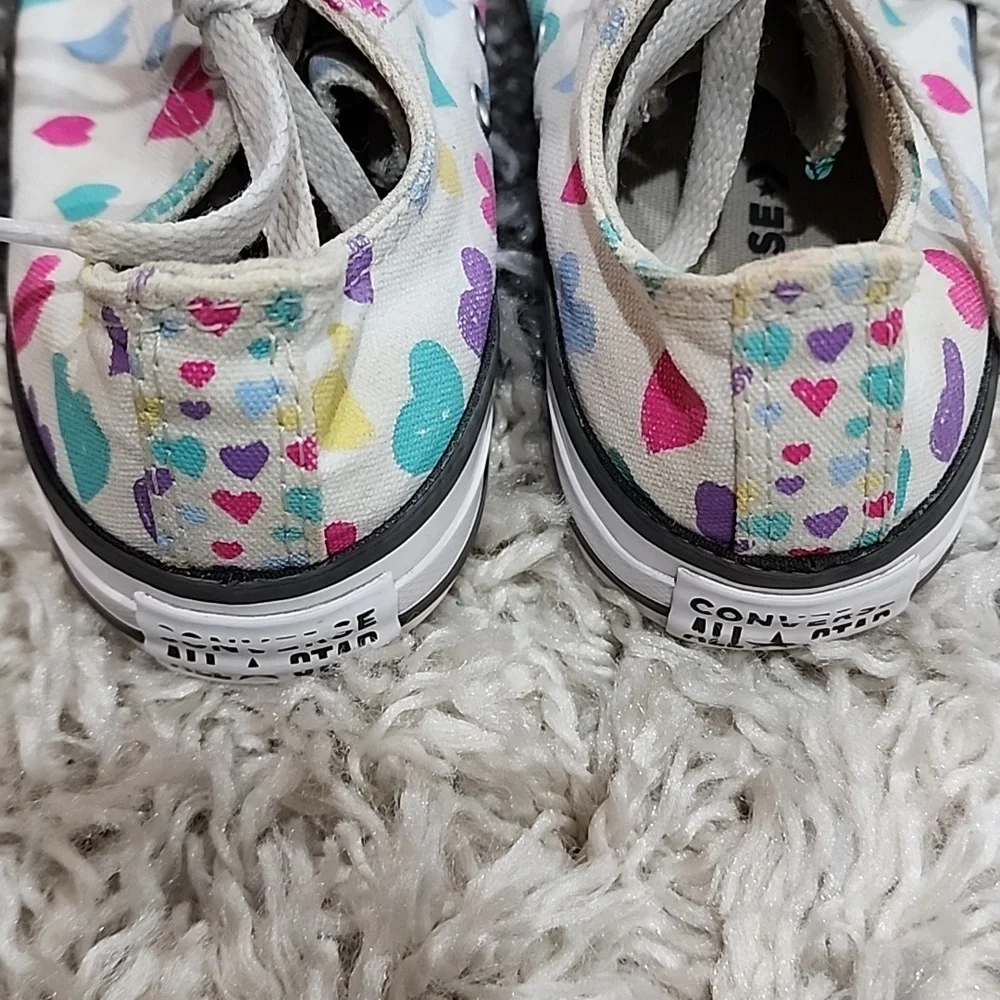 Converse Girls Chuck Taylor All Star Lace Up Heart Pattern Sneaker Shoes